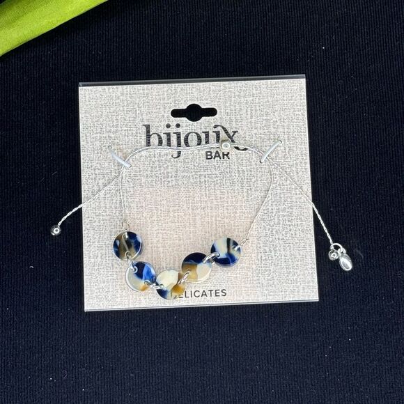 Bijoux Bar DaintySilver Tone Slide Closure Bracelet - Picture 3 of 5